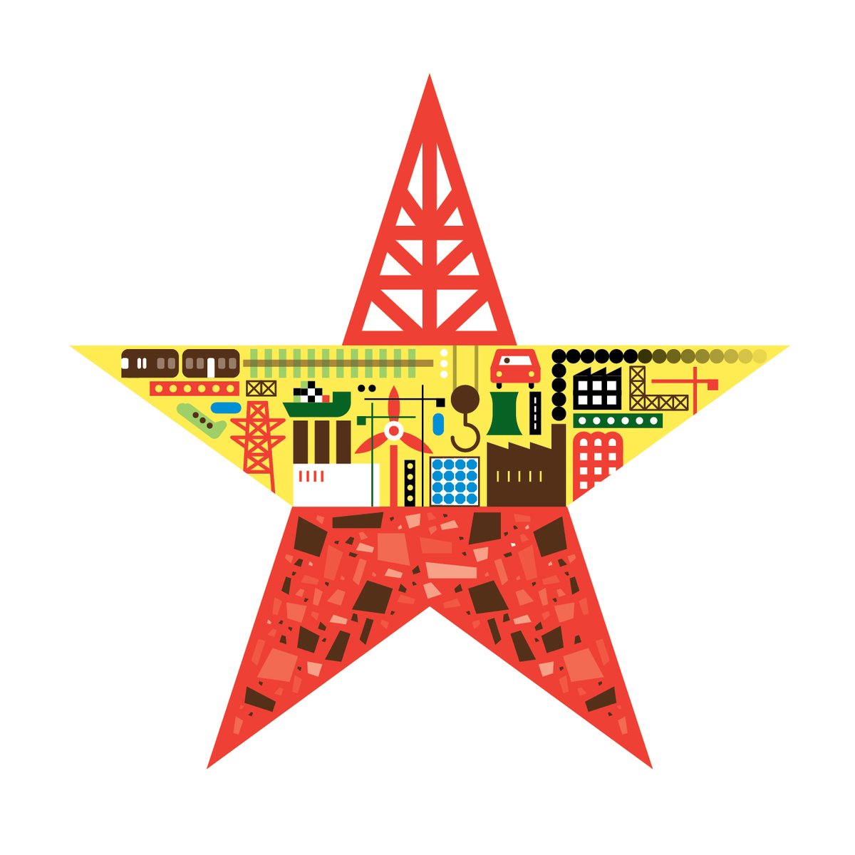 Industry in China by @grundinieditions
.
.
.
.
.
#grundini #petergrundy #coverillustration #chinaillustration #informationdesign #informationillustration #infographics #industryillustration #industryimages #starillustration #iconography #typography #design #art #debutart