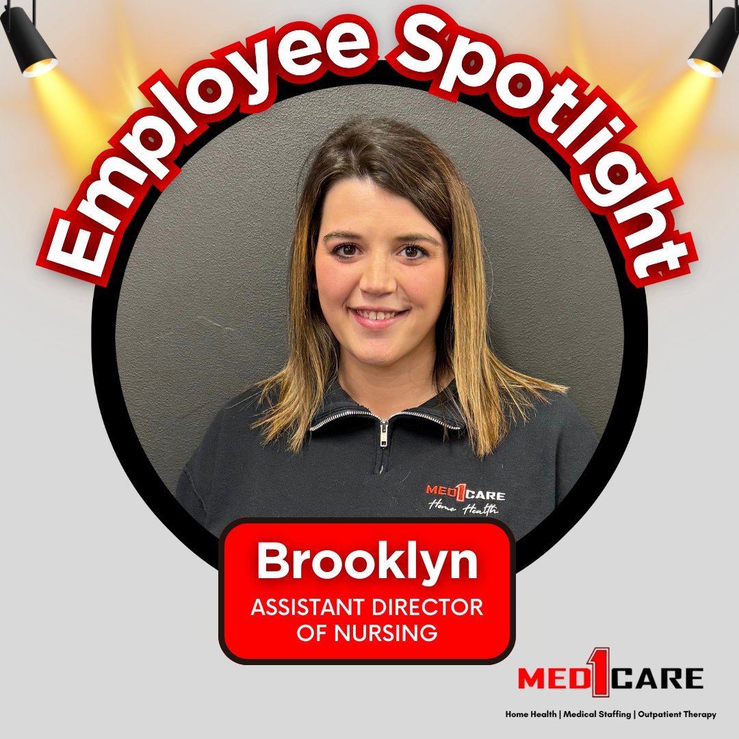 🎉 #NursesWeek Spotlight: Brooklyn 🩺

From RN Case Manager to Assistant Director of Nursing, she's the go-to for our nurses, a huge part of our growth, and an incredible leader — all while raising little ones! 

Thank you, Brooklyn! ❤️

#Med1Cares