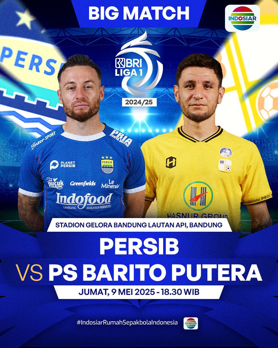 Sang Juara Maung Bandung akan bersiap menghadapi Laskar Antasari yang membutuhkan poin sempurna agar keluar dari bahaya. 

Saksikan Persib vs PS Barito Putera, malam ini pukul 18.30 WIB. Live di Indosiar dan Vidio.

#BRILiga1 #IndosiarSports #IndosiarRumahSepakbolaIndonesia