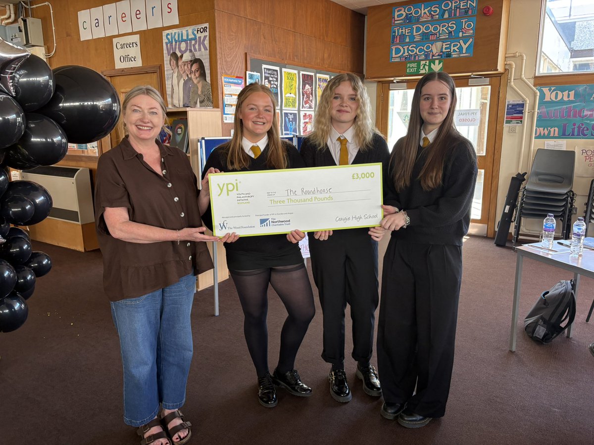 This year's YPI winners! Presented by Mrs Hope to Keevah, Peyton and Chaz who presented on behalf of the Roundhouse winning them £3000 🥳 📷 📷<a href="/ypi_scotland/">YPI Scotland</a>
<a href="/Craigie_High/">Craigie High School</a>
