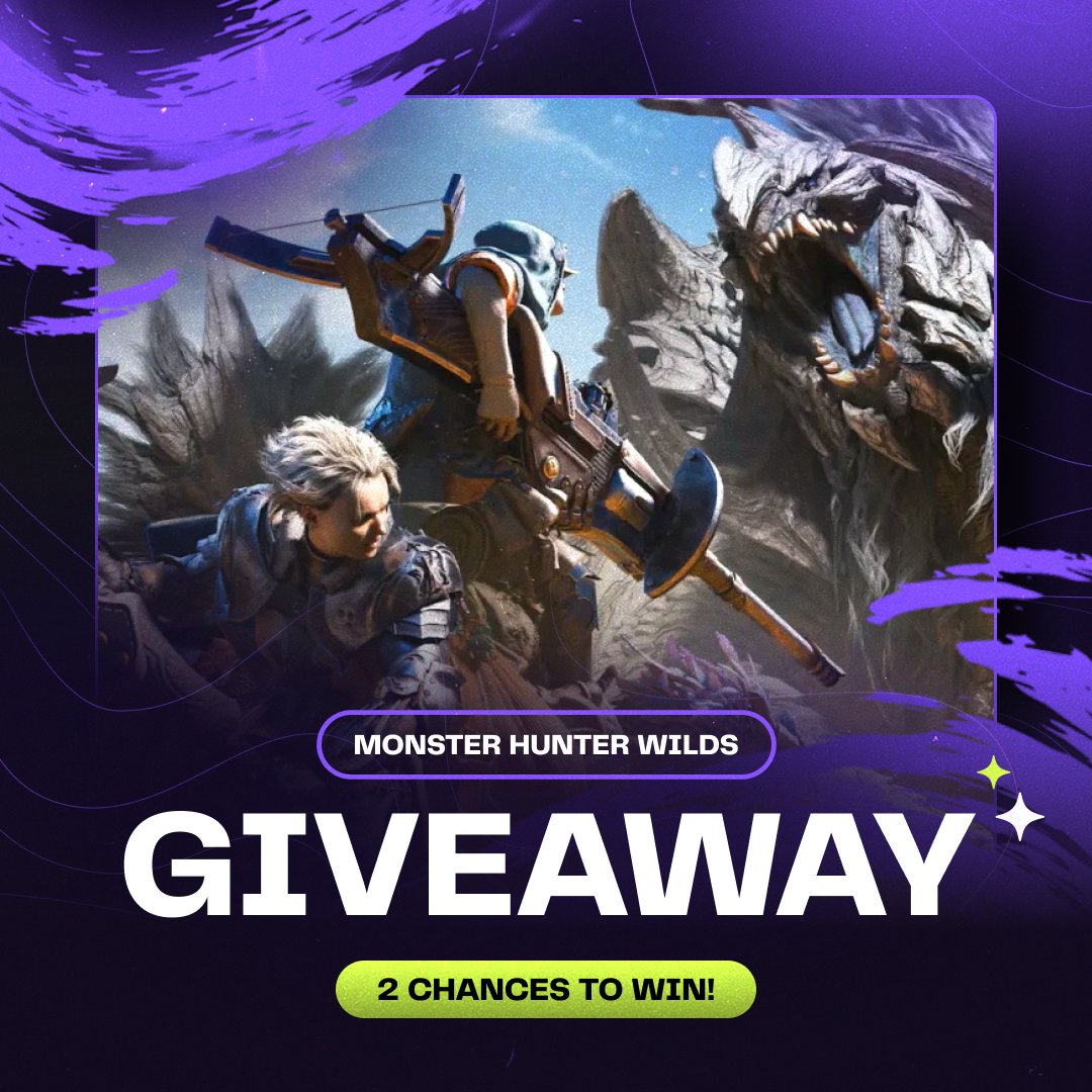 2game's tweet image. By popular demand, we&apos;re giving away another set of #MHWilds keys! To enter the giveaway, all you have to do is:
✅ Follow, Like, Retweet   
✅ Tag your hunting buddy in the comments! #Giveaway #MonsterHunterWilds