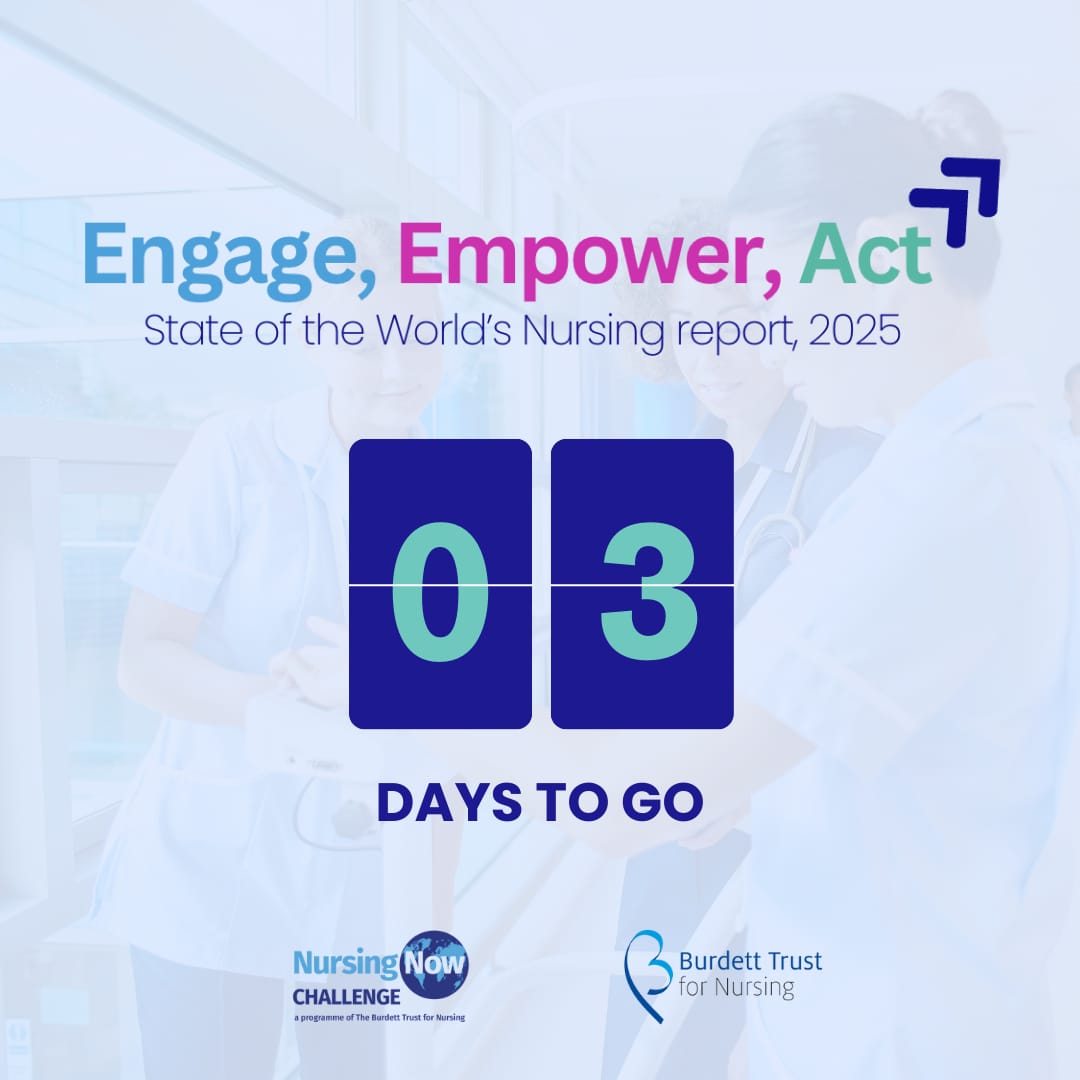 3 Days to go - We are so excited to have you Next Monday for SoWN Report 

Register here: nursingnow.org/engage-empower…

#EngageEmpowerAct #SoWN2025 #Leadership
<a href="/NursingNow2020/">Nursing Now Challenge</a>
<a href="/Mohamed_Modber/">Mohamed Modber</a>
<a href="/MaurineMusie/">Maurine Musie</a>
<a href="/ZipporahIregi/">Zipporah Iregi, RN</a>
<a href="/BurdettTrust/">Burdett Trust 💙</a>
<a href="/ProfessorAisha/">Professor Aisha Holloway FRCN FNMRCSI (Ad Eundem)</a>