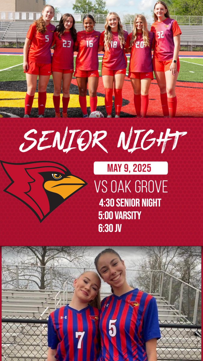 Senior Night, Take 2!
Hoping for better weather as we recognize our seniors and foreign exchange students. 
Senior Night will begin at 4:30 with Varsity at 5 and JV to follow.