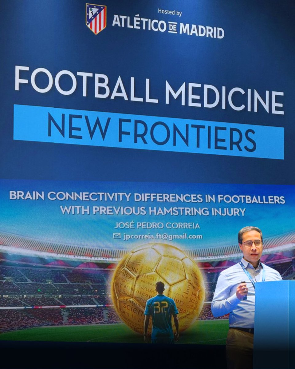 Sport-Rehab-Ex UOE (@sres_uoe) on Twitter photo SRES Lecturer José Correia presented in the Next Generation Leaders session at the Isokinetic Conference (<a href="/footballmed/">Isokinetic Conference</a>) in Madrid last weekend.
His talk: 🧠 "Brain connectivity differences in footballers with previous hamstring injury"
#ReturnToPlay #Isokinetic2025 SRES Lecturer José Correia presented in the Next Generation Leaders session at the Isokinetic Conference (<a href="/footballmed/">Isokinetic Conference</a>) in Madrid last weekend.
His talk: 🧠 "Brain connectivity differences in footballers with previous hamstring injury"
#ReturnToPlay #Isokinetic2025