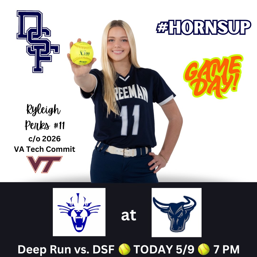 DSF Softball (@softballdsf) on Twitter photo ⭐️GAME 15 - HIGHLIGHTS⭐️
🥎GAME DAY‼️🥎
Mavs. vs. Wildcats
HOME at 7 PM (today 5/9)
#HornsUp <a href="/DSFAthletics/">DSFAthletics</a> <a href="/henricosports/">henricosports (from RVA Sports Network)</a> <a href="/VHSLSoftball/">VHSL Softball</a> ⭐️GAME 15 - HIGHLIGHTS⭐️
🥎GAME DAY‼️🥎
Mavs. vs. Wildcats
HOME at 7 PM (today 5/9)
#HornsUp <a href="/DSFAthletics/">DSFAthletics</a> <a href="/henricosports/">henricosports (from RVA Sports Network)</a> <a href="/VHSLSoftball/">VHSL Softball</a>