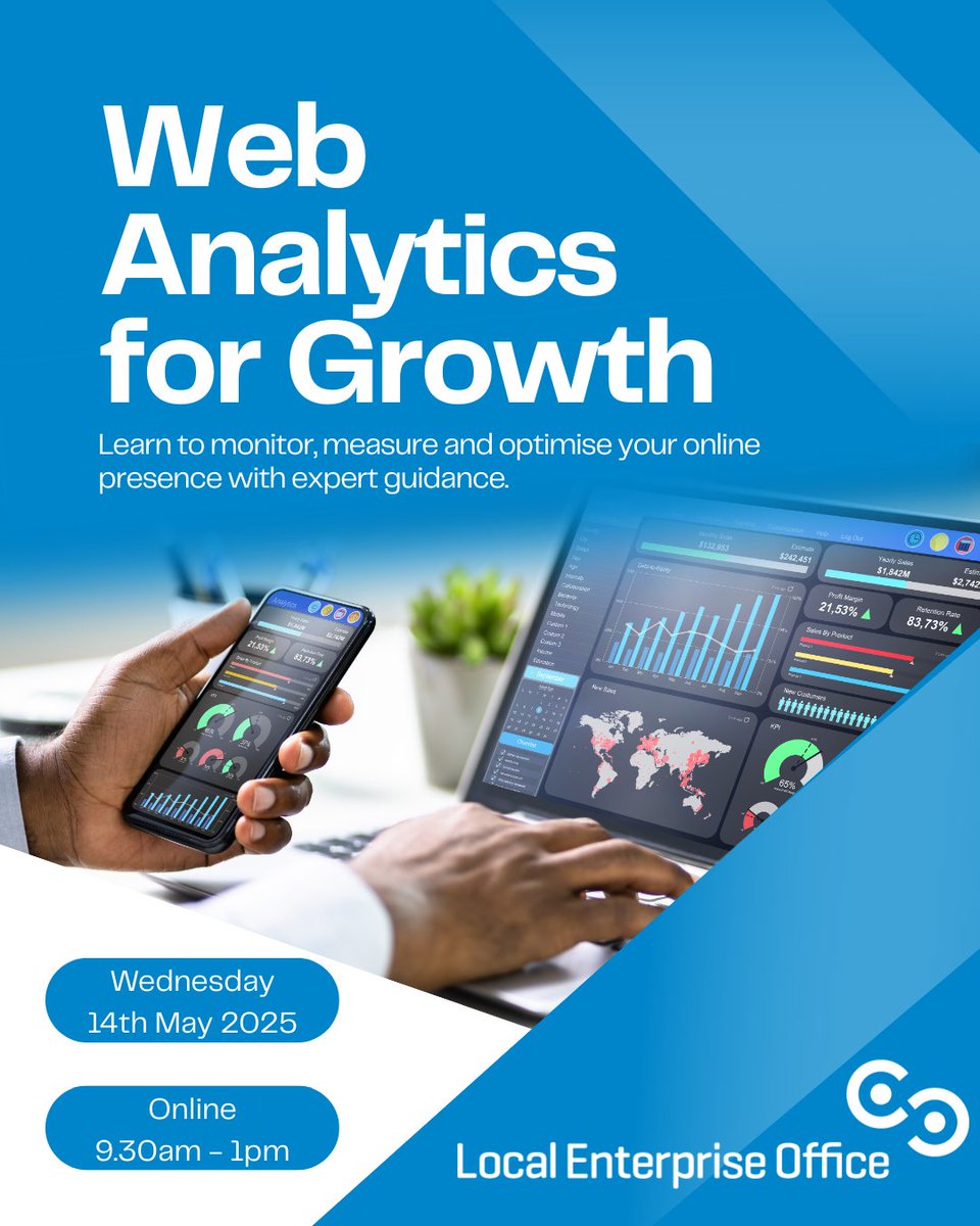 🚨 Last Chance to Supercharge Your Website! 🚨

Time is running out to secure your spot at the Web Analytics for Growth workshop — happening Wednesday, May 14th!

📍 Location: Online
🕤 Time: 9:30 AM – 1:00 PM

🔗 Register here: localenterprise.ie/Meath/Training…