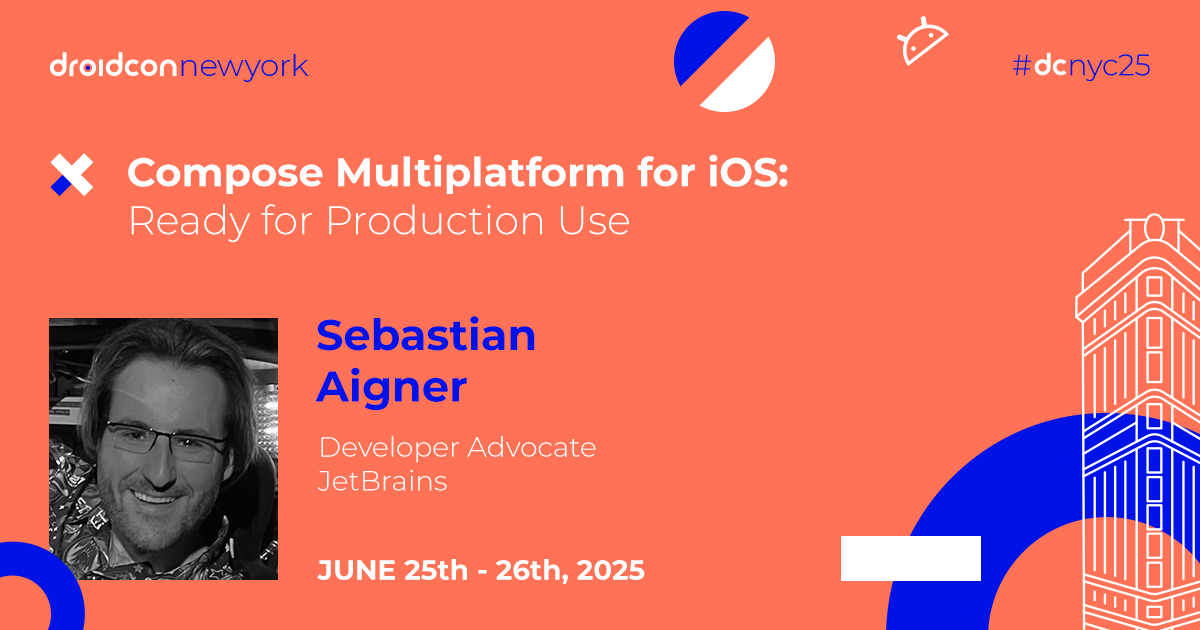 droidcon NYC (@droidconnyc) on Twitter photo Want to level up your #Android skills? DOn't miss <a href="/sebi_io/">Sebastian Aigner 📫</a> at #dcnyc25 🚨
#ComposeMultiplatform is stable on #iOS! Learn how to build shared #UIs, explore new tools, & see what’s next for cross-platform apps. nyc.droidcon.com/speakers/sebas… Want to level up your #Android skills? DOn't miss <a href="/sebi_io/">Sebastian Aigner 📫</a> at #dcnyc25 🚨
#ComposeMultiplatform is stable on #iOS! Learn how to build shared #UIs, explore new tools, & see what’s next for cross-platform apps. nyc.droidcon.com/speakers/sebas…