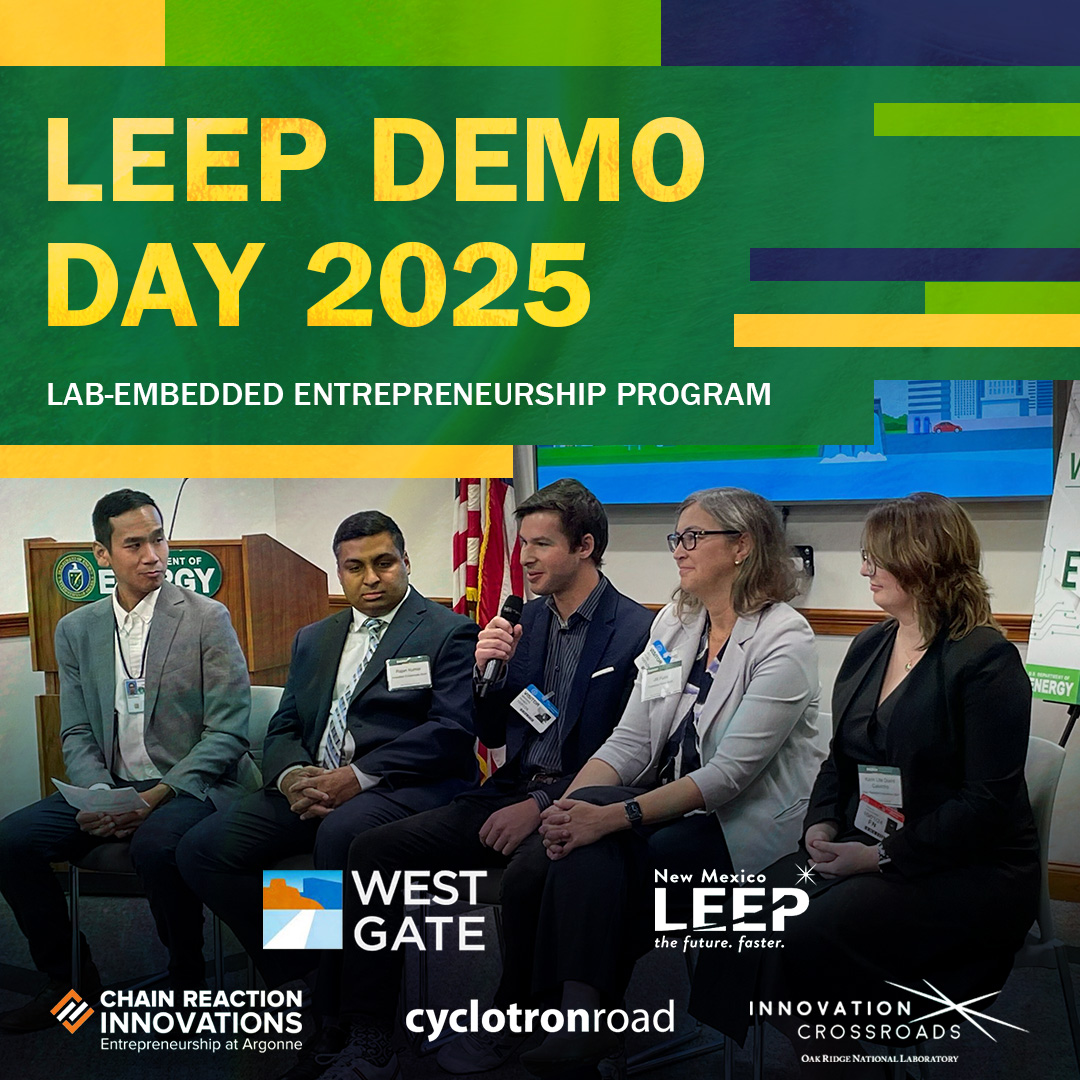 Berkeley Lab (@berkeleylab) on Twitter photo From lab to launch, <a href="/ENERGY/">U.S. Department of Energy</a>’s LEEP gives entrepreneurs the tools to scale deep-tech impact. See it May 21 at #LEEPDemoDay in Berkeley, hosted by <a href="/cyclotronroad/">Cyclotron Road</a> + Berkeley Lab. sites.google.com/lbl.gov/leep-d… <a href="/LosAlamosNatLab/">Los Alamos National Laboratory</a> <a href="/argonne/">Argonne National Lab</a> From lab to launch, <a href="/ENERGY/">U.S. Department of Energy</a>’s LEEP gives entrepreneurs the tools to scale deep-tech impact. See it May 21 at #LEEPDemoDay in Berkeley, hosted by <a href="/cyclotronroad/">Cyclotron Road</a> + Berkeley Lab. sites.google.com/lbl.gov/leep-d… <a href="/LosAlamosNatLab/">Los Alamos National Laboratory</a> <a href="/argonne/">Argonne National Lab</a>