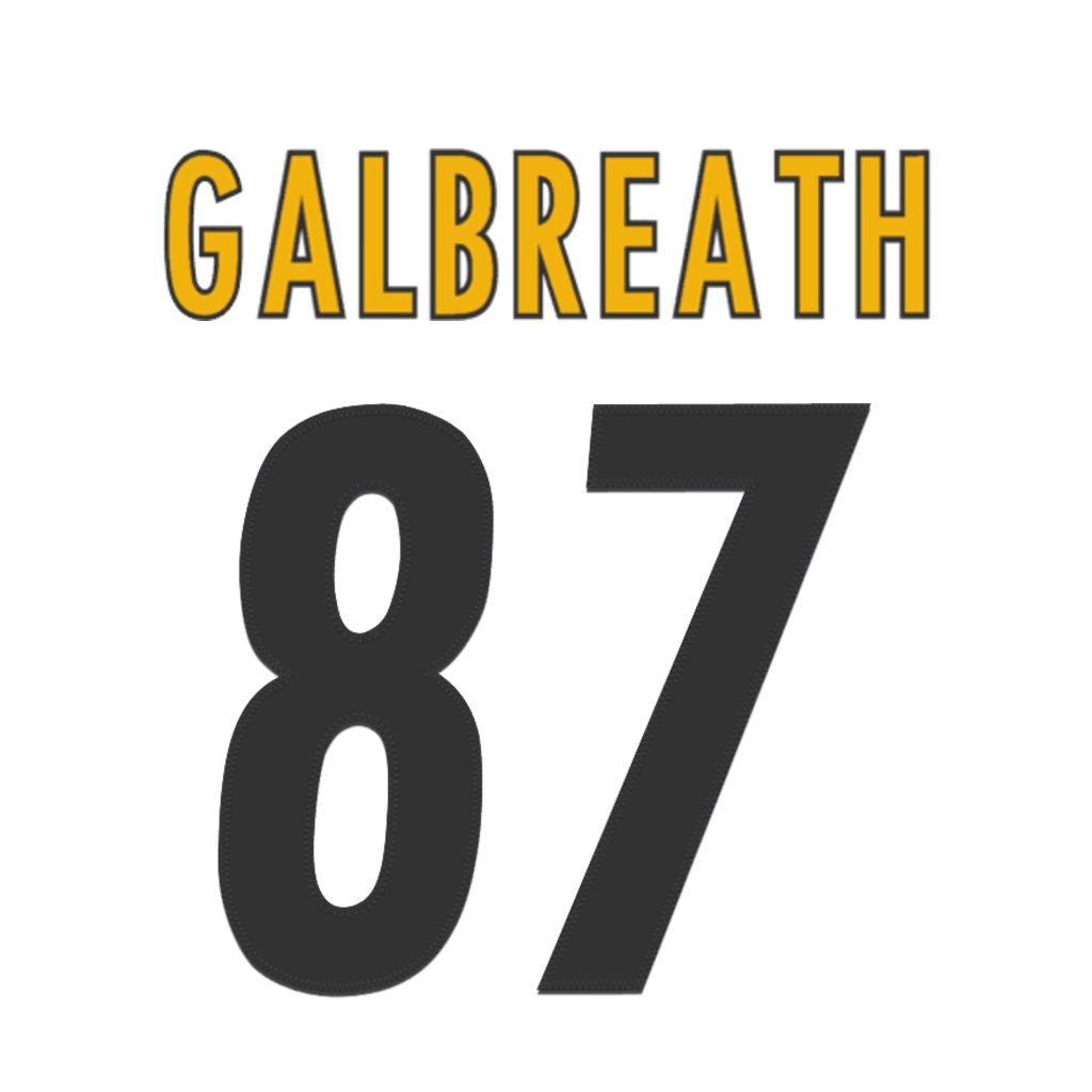 NFL Jersey Numbers (@nfl_jersey_num) on Twitter photo Pittsburgh Steelers TE JJ Galbreath (<a href="/JjGalbreath/">JJ Galbreath</a>) is wearing number 87. Last assigned to Rodney Williams. #HereWeGo Pittsburgh Steelers TE JJ Galbreath (<a href="/JjGalbreath/">JJ Galbreath</a>) is wearing number 87. Last assigned to Rodney Williams. #HereWeGo