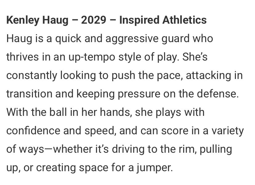 Kenley Haug (@kenley_haug2029) on Twitter photo Thank You <a href="/JrAllStarMN/">Minnesota Jr. All-Star GBB</a> and <a href="/EricJrAllStar/">EricJrAllStar</a> for the recognition! Looking forward to competing with my <a href="/ia_lifestyle/">Inspired.Athletics</a> teammates at the MN State AAU Championships this weekend 💪🏀…Let’s Go IA! Thank You <a href="/JrAllStarMN/">Minnesota Jr. All-Star GBB</a> and <a href="/EricJrAllStar/">EricJrAllStar</a> for the recognition! Looking forward to competing with my <a href="/ia_lifestyle/">Inspired.Athletics</a> teammates at the MN State AAU Championships this weekend 💪🏀…Let’s Go IA!