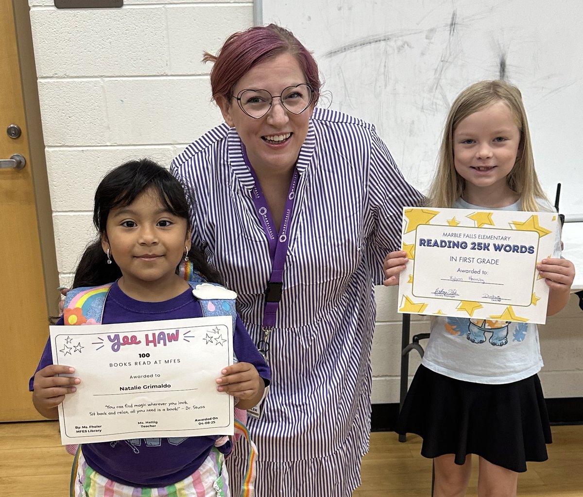 Last week we recognized these students during morning assembly for reaching their reading milestones!