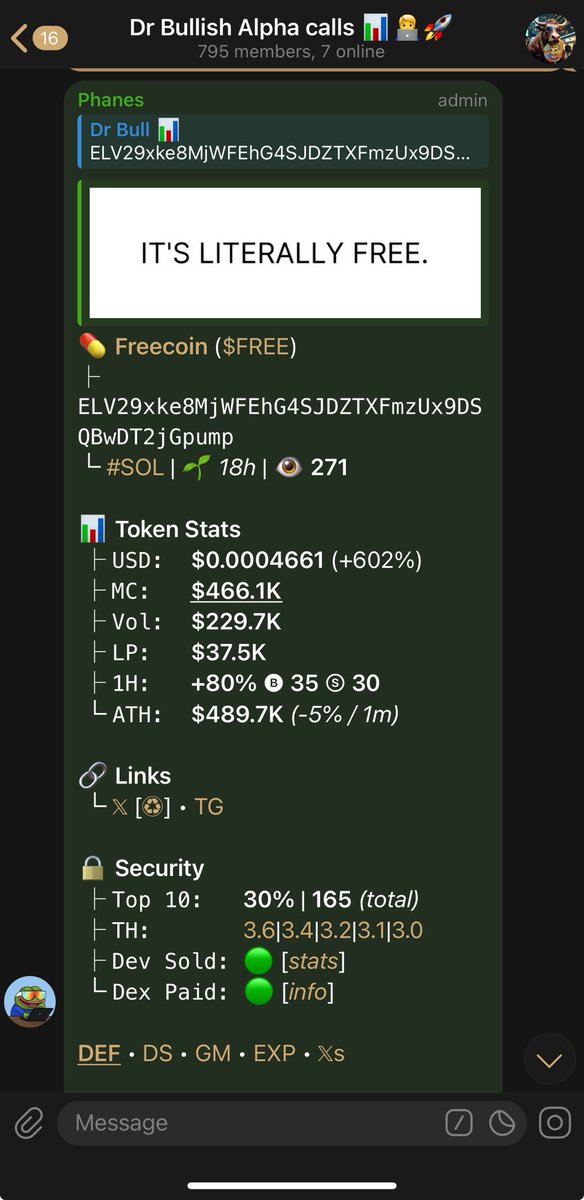 Dr_bull0's tweet image. $FREE hit over 2.5X profit 🚀🎯
Still printing up💸💸💸💸💸💸💸

#FREECOIN

CA&amp;gt;&amp;gt; ELV29xke8MjWFEhG4SJDZTXFmzUx9DSQBwDT2jGpump