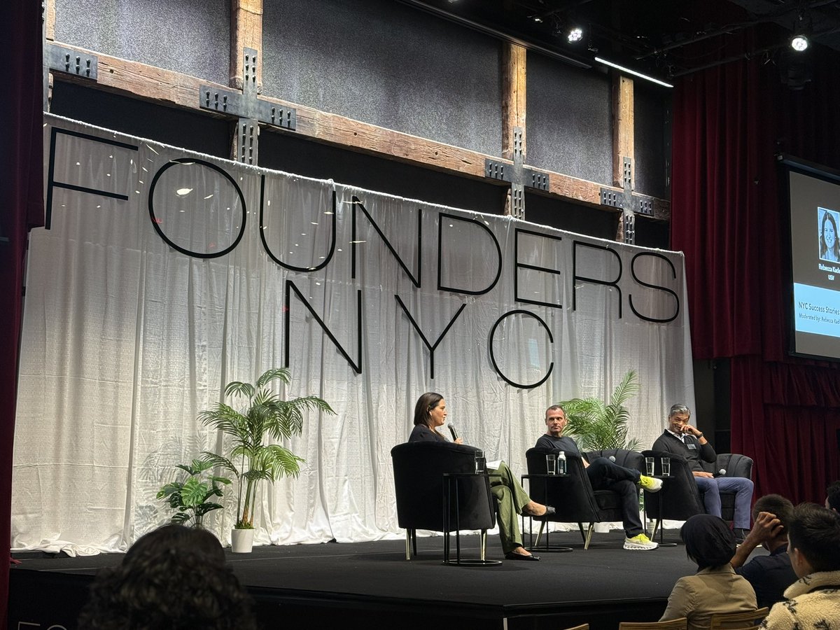 First panel at the Founders NYC event today with <a href="/rebeccakaden/">Rebecca Kaden</a>, <a href="/oliveur/">Olivier Pomel</a> and <a href="/dittycheria/">Dev Ittycheria</a>