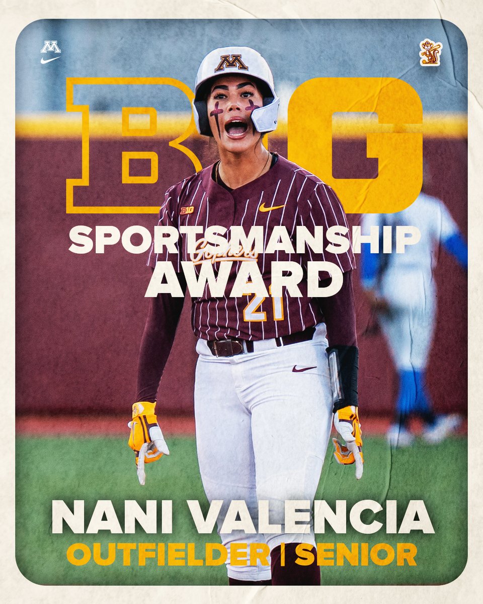 Minnesota Softball (@gophersoftball) on Twitter photo .<a href="/nani_valencia19/">Leilani Valencia</a> is the #Gophers Sportsmanship Honoree for the 2nd time in her career!
Valencia led the team with a .335 batting average. She started all 50 games and led the team with 52 hits and was 2nd in doubles (11), HRs (5), RBI (29) and slugging percentage (.503)! 〽️ .<a href="/nani_valencia19/">Leilani Valencia</a> is the #Gophers Sportsmanship Honoree for the 2nd time in her career!
Valencia led the team with a .335 batting average. She started all 50 games and led the team with 52 hits and was 2nd in doubles (11), HRs (5), RBI (29) and slugging percentage (.503)! 〽️