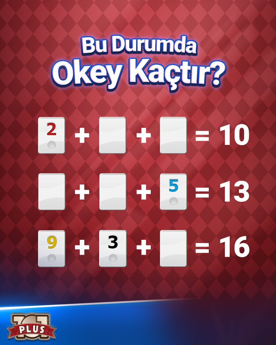 Biraz dikkat, biraz matematik… Okey taşını bulabilecek misin? 🔍
#101okeyplus