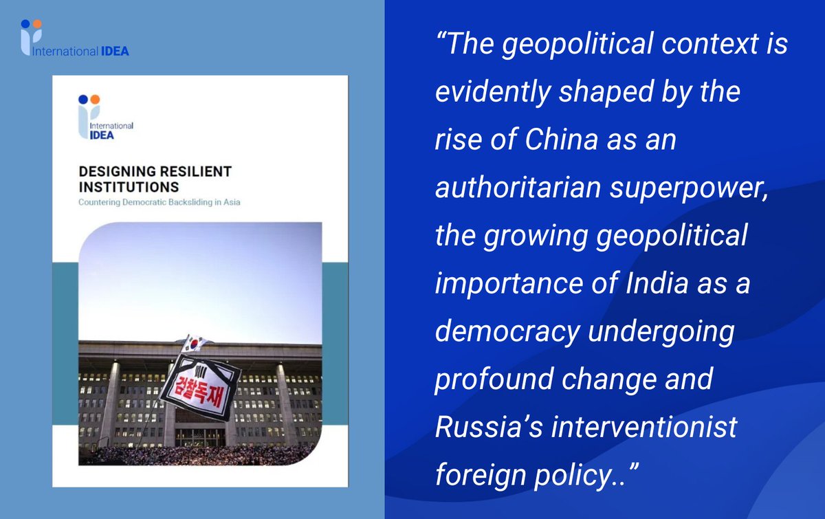 IDEA Publications (@int_idea_pubs) on Twitter photo Democratic backsliding is a #global issue, with distinct challenges in #Asia. <a href="/Int_IDEA/">International IDEA</a>’s new report focuses on institutional resilience to counteract governmental measures that undermine #democracy. Read more➡️ doi.org/10.31752/idea.… Democratic backsliding is a #global issue, with distinct challenges in #Asia. <a href="/Int_IDEA/">International IDEA</a>’s new report focuses on institutional resilience to counteract governmental measures that undermine #democracy. Read more➡️ doi.org/10.31752/idea.…