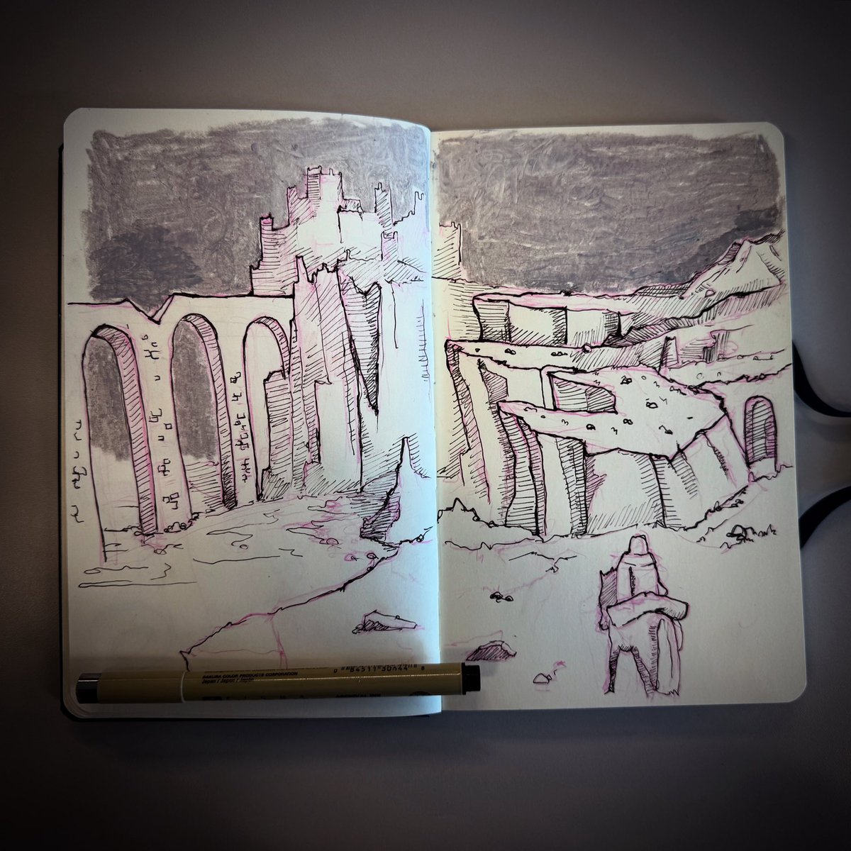 Journey before destination 

#sketchbook #landscape #drawing