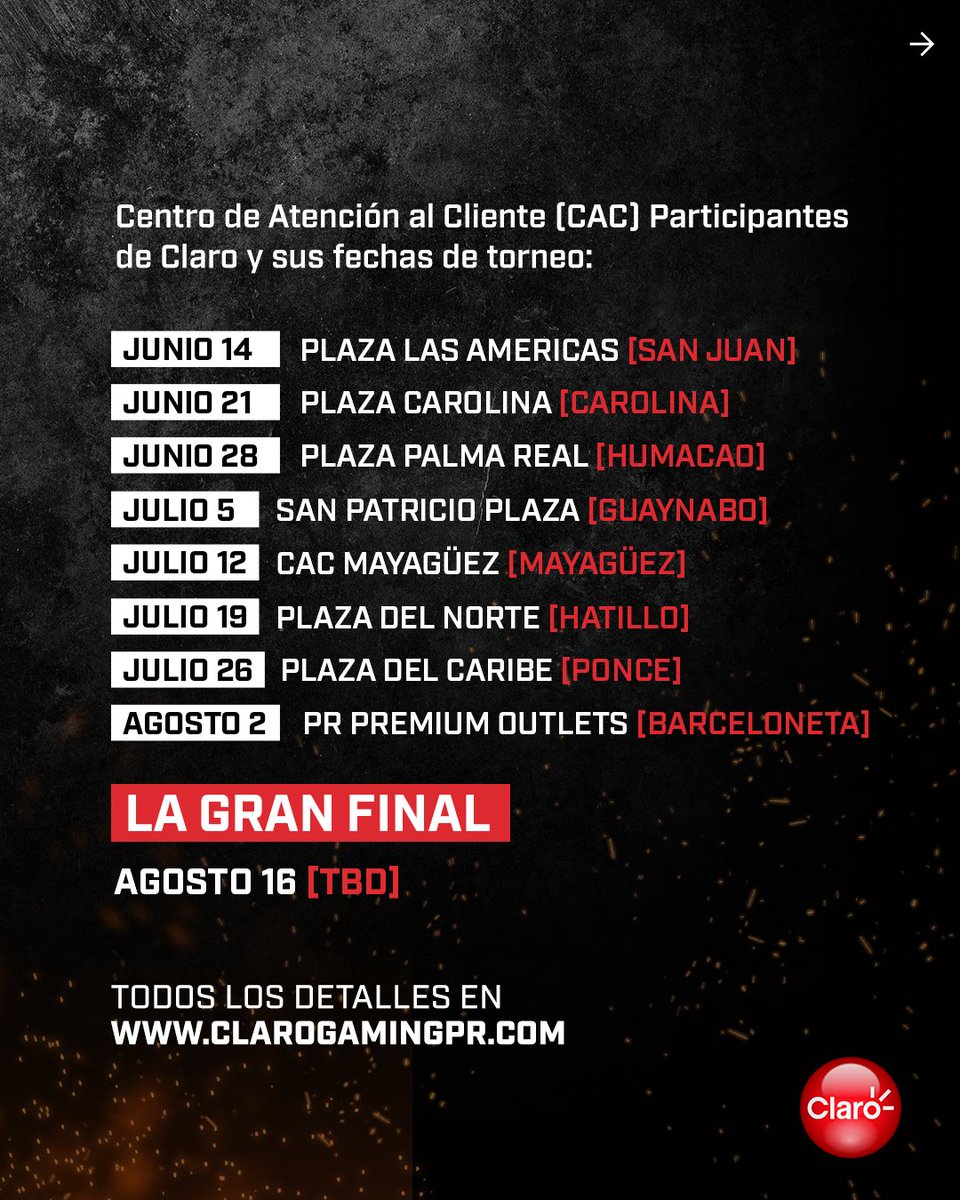 YoSoyUnGamerTW's tweet photo. 🔥 Regresa el #ClaroGaming Championship 2025 🎮
Regístrate GRATIS desde el 12 de mayo en https://t.co/idhwcWo79D
Compite en Warzone (PC), gana $$$ y vive la experiencia en vivo. Únete al Discord oficial desde la web. @clarotodo @HamboPR 
#YoSoyUnGamer #EsportsPR #WarzonePR https://t.co/b3uQuFq1xi