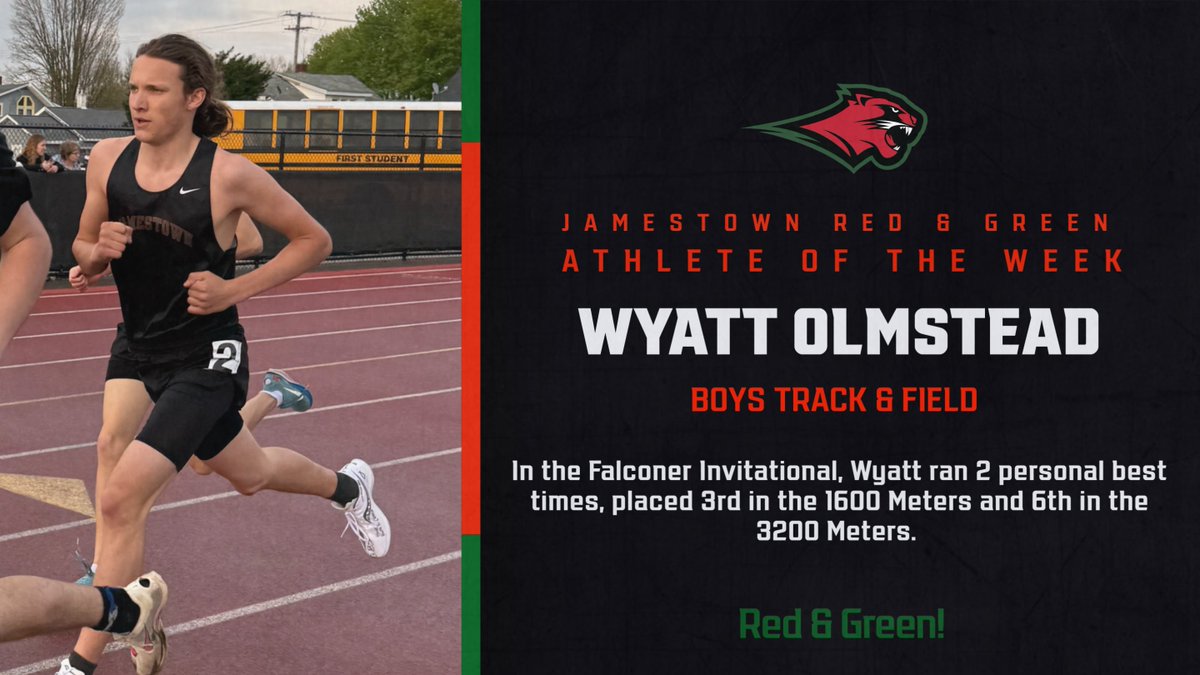 Jamestown Red & Green (@jhsredgreen) on Twitter photo Congratulations to the JHS Athlete of the Week: Wyatt Olmstead (track & field)!
<a href="/JamestownSchool/">Jamestown Public Schools</a> Congratulations to the JHS Athlete of the Week: Wyatt Olmstead (track & field)!
<a href="/JamestownSchool/">Jamestown Public Schools</a>