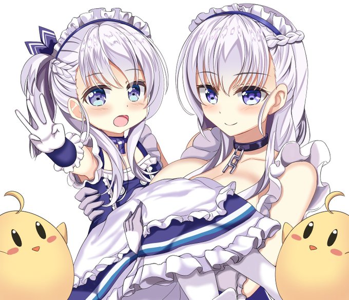 これはアズレン3周年の時に描いたベルファストとベルちゃん