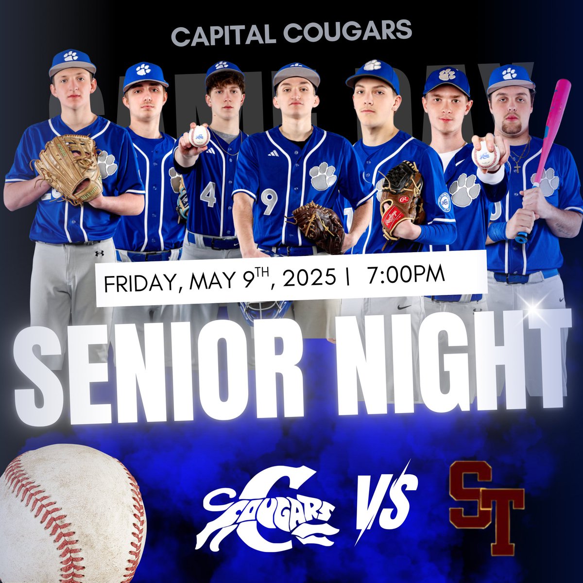 Game Day ! Tonight we honor our 7 seniors in their final home game !