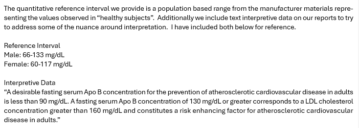 Jeremy S. Pollock (@bmorecardiology) on Twitter photo Need help from the Preventative Cardiologists and Lipidologists out there. Trying to get <a href="/Arup/">Arup</a> to change "abnormal" result for ApoB < 60. (ie: take away the red flag when Apob is at goal of < 60!)
<a href="/rblument1/">Roger Blumenthal</a> <a href="/ExpertLipid/">International Lipid Expert Panel (ILEP)</a> <a href="/nationallipid/">National Lipid Association</a> <a href="/lipiddoc/">Dr. James Underberg</a> <a href="/nationallipid/">National Lipid Association</a> Need help from the Preventative Cardiologists and Lipidologists out there. Trying to get <a href="/Arup/">Arup</a> to change "abnormal" result for ApoB < 60. (ie: take away the red flag when Apob is at goal of < 60!)
<a href="/rblument1/">Roger Blumenthal</a> <a href="/ExpertLipid/">International Lipid Expert Panel (ILEP)</a> <a href="/nationallipid/">National Lipid Association</a> <a href="/lipiddoc/">Dr. James Underberg</a> <a href="/nationallipid/">National Lipid Association</a>