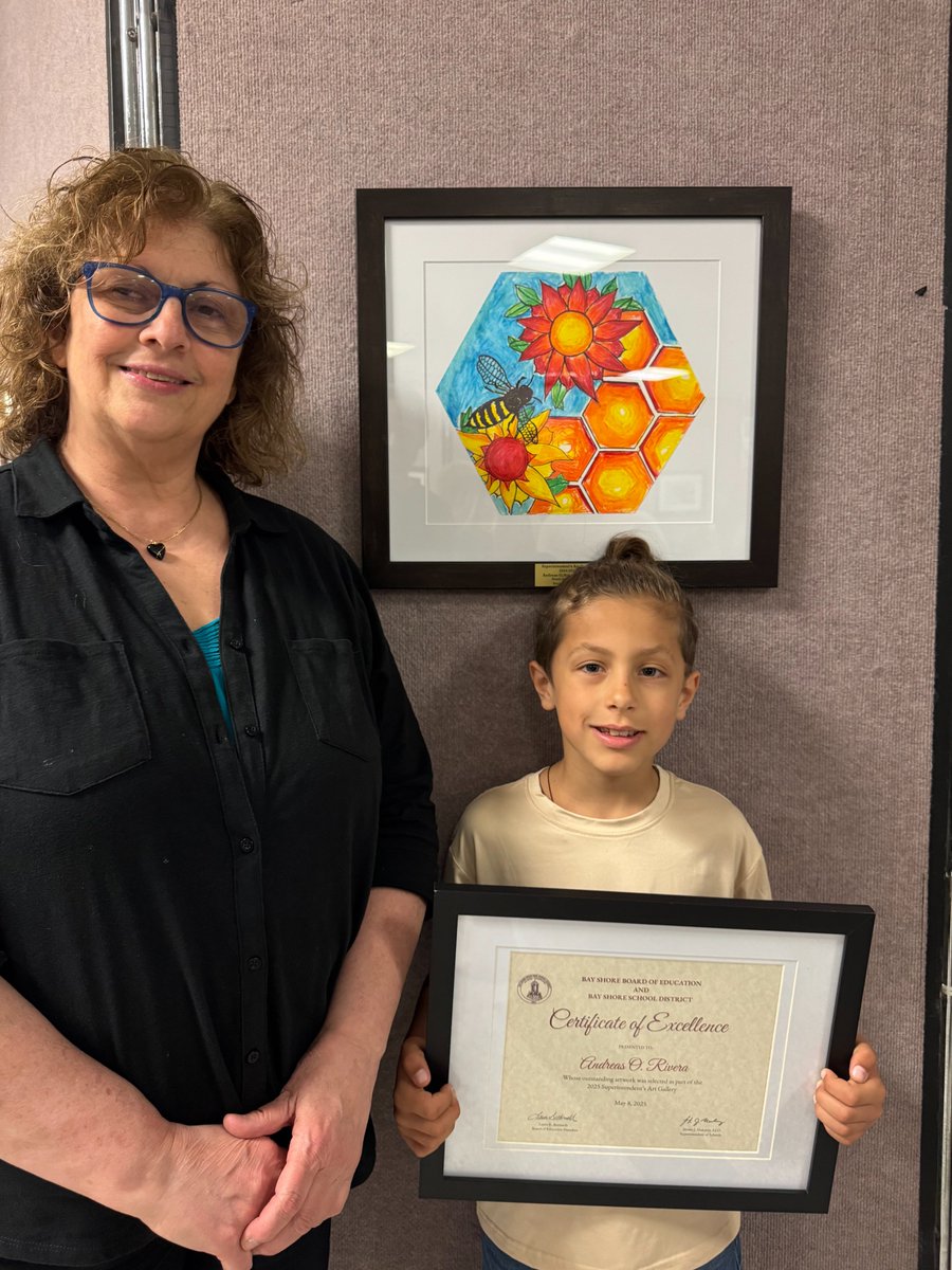 Congratulations to <a href="/BrookAveSchool/">Brook Avenue School</a> student Andreas who was recognized at last night's Superintendent's Art Gallery for his impressive work under the guidance of <a href="/BayShoreSchools/">Bay Shore Schools</a> Art Teacher Mrs. Pigate.
