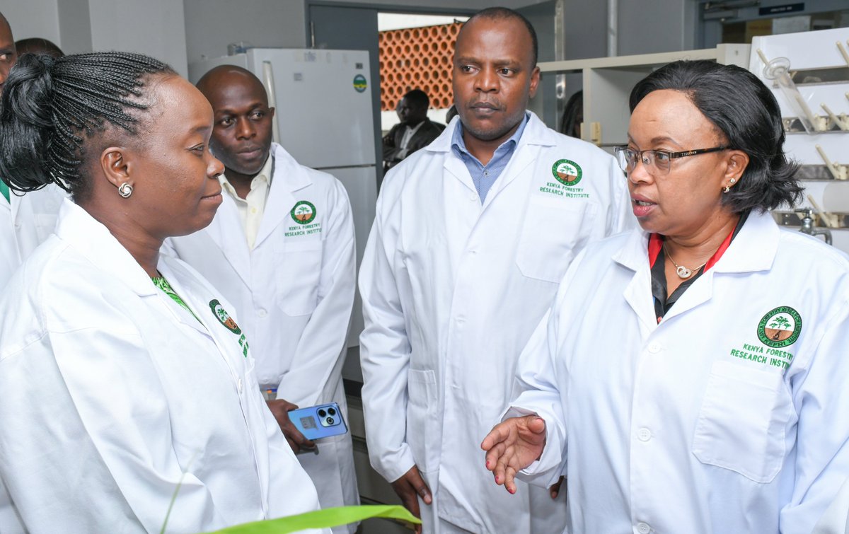 Cabinet Secretary for Environment, Climate Change and Forestry Dr. Deborah Barasa visited KEFRI laboratories to inspect ongoing research, innovations and technologies addressing forestry and climate change challenges
