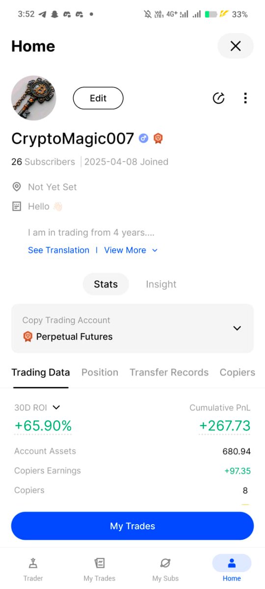 Magic__Trading's tweet image. Bingx Copy trading account made 70% Roi 

This is how slow and steady wins the race

#crypto #bitcoin #eth #sol #karachiport