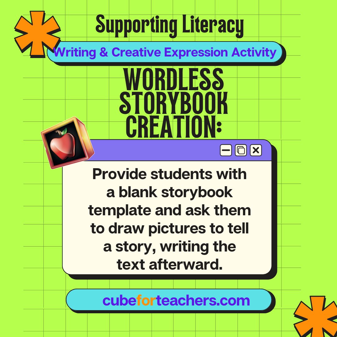 cubeforteachers's tweet image. 📖 Wordless Storybook Creation! 🎨
Students draw their story first, then add the words after. Pictures lead the way!
#StorytellingFun #DrawThenWrite #CubeForTeachers #CreativeKids ✏️🖍️📚