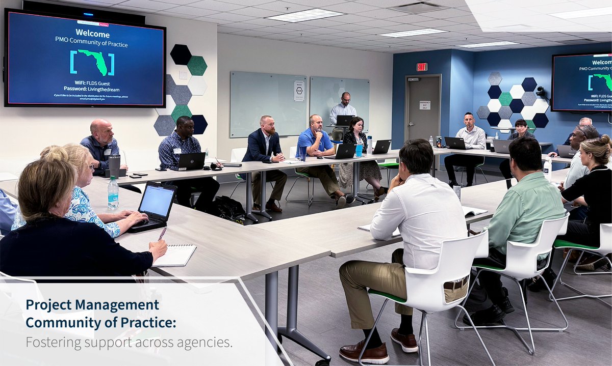 Florida Digital Service launched its Project Management Community of Practice with a roundtable bringing agencies together to share challenges, best practices, and strategies for developing and elevating project management talent across the state.