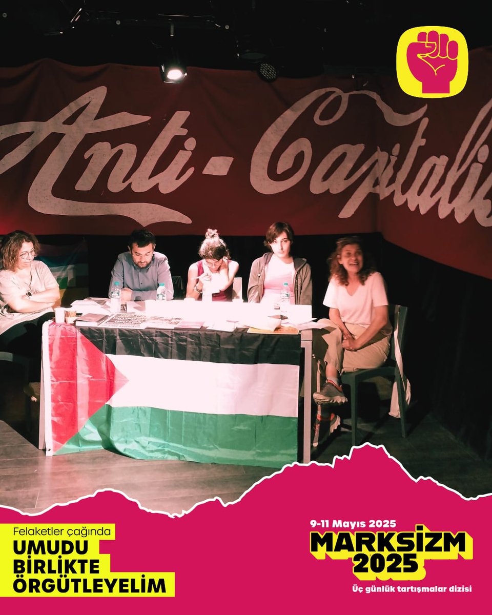 #Marksizm2025'te ilk günün üçüncü toplantısında "Demokrasinin gaspına karşı kitle direnişinin tartışmaları"nı konuşuyoruz.
