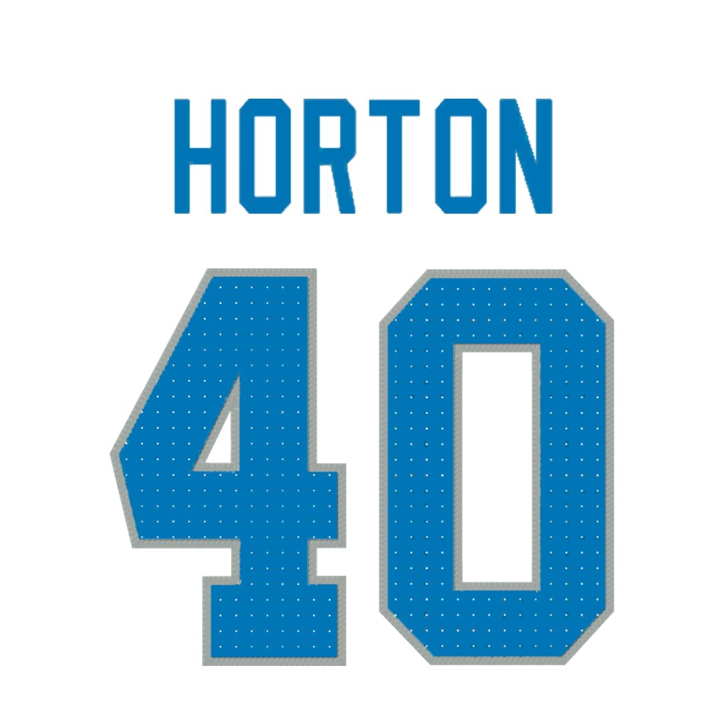 NFL Jersey Numbers (@nfl_jersey_num) on Twitter photo Detroit Lions TE Zach Horton (<a href="/ZHorton44/">zach horton</a>) is wearing number 40. Last assigned to Morice Norris. #OnePride Detroit Lions TE Zach Horton (<a href="/ZHorton44/">zach horton</a>) is wearing number 40. Last assigned to Morice Norris. #OnePride