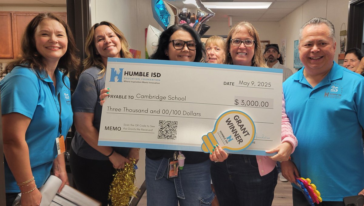 Cambridge School (@humbleisd_cam) on Twitter photo We had a visit from the Prize Posse. Congratulations to Monica Coogle for winning a grant to support our 18+ transition young adults. <a href="/HumbleISD_ESS/">Humble ISD Educational Support Services</a> <a href="/HumbleISD/">Humble ISD</a> <a href="/HumbleISD_FDN/">HumbleISD Foundation</a> We had a visit from the Prize Posse. Congratulations to Monica Coogle for winning a grant to support our 18+ transition young adults. <a href="/HumbleISD_ESS/">Humble ISD Educational Support Services</a> <a href="/HumbleISD/">Humble ISD</a> <a href="/HumbleISD_FDN/">HumbleISD Foundation</a>