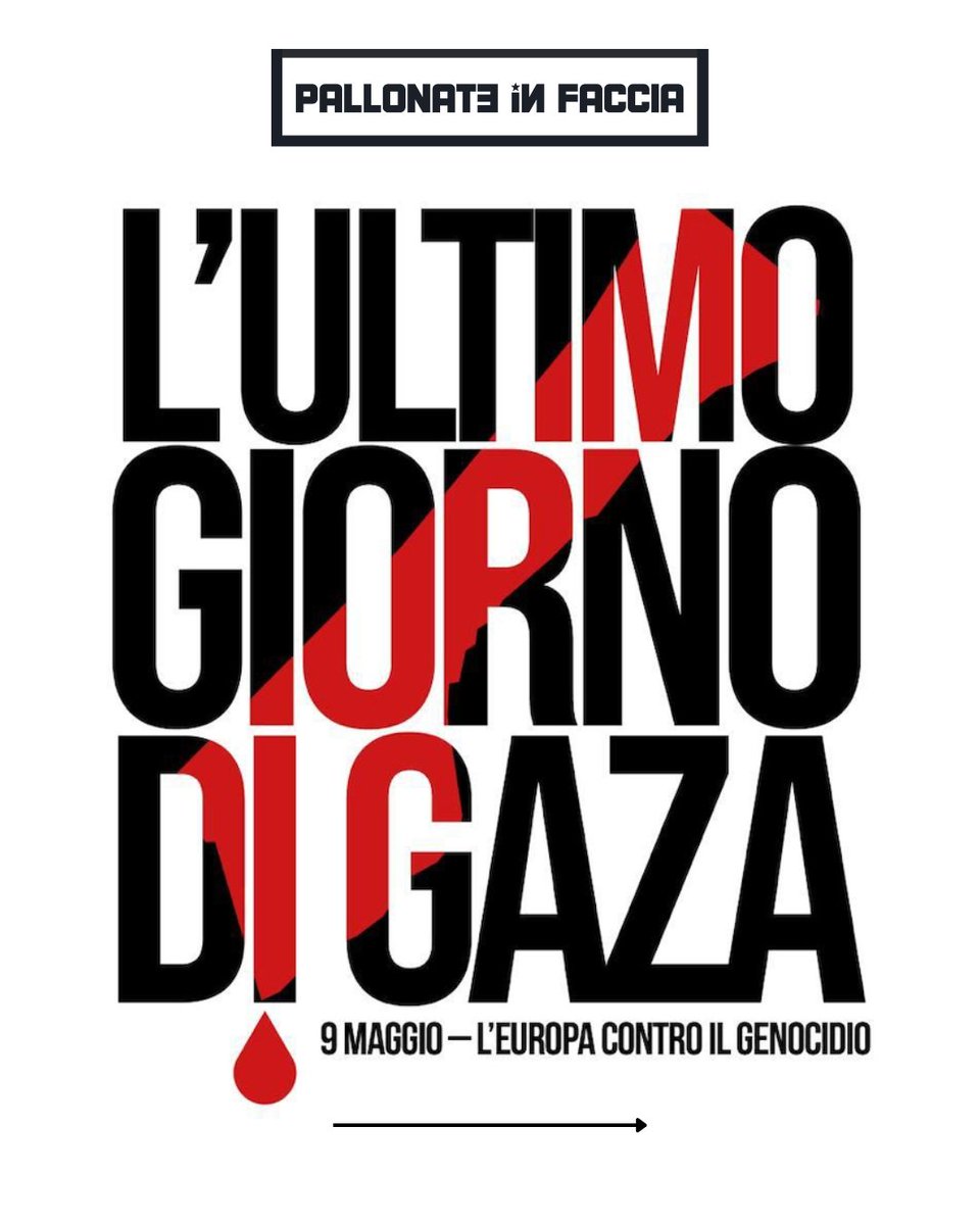 Oggi, venerdì 9 maggio, è il Giorno dell'Europa. In questa occasione, diverse associazioni hanno lanciato la campagna internazionale #lultimogiornodigaza, per sensibilizzare la popolazione e le istituzioni europee sul genocidio in corso nella Striscia di Gaza.

👇