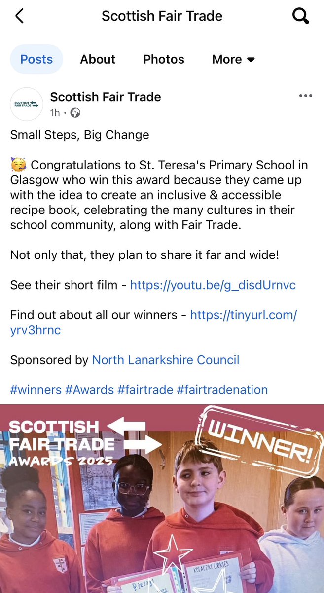 Miss Collier (@misscollie54545) on Twitter photo Delighted to share that our P7 class won the Small Steps Big Changes category in the Scottish Fair Trade Competition with their inclusive recipe book! A huge well done to everyone 📕😃 <a href="/StTeresasPS/">St. Teresa's Primary</a> Delighted to share that our P7 class won the Small Steps Big Changes category in the Scottish Fair Trade Competition with their inclusive recipe book! A huge well done to everyone 📕😃 <a href="/StTeresasPS/">St. Teresa's Primary</a>