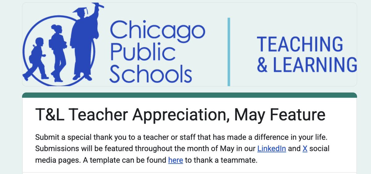 TandL_CPS's tweet image. 💖Write a personal note to a teacher using our card. 
{English} lnkd.in/gnt58QFE
{Spanish} lnkd.in/gJ3Zwqxp
Submit here lnkd.in/gJa-8UnJ
Submissions will be featured throughout the month of May in our LinkedIn and X social media pages
#ThankATeacher