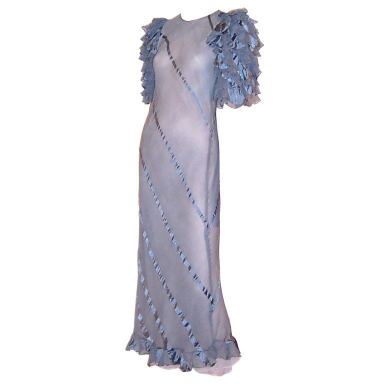 Chappell Roan in a VINTAGE periwinkle-blue dress from 1930s, ICONIC color of that era. Chappell Roan in a VINTAGE periwinkle-blue dress from 1930s, ICONIC color of that era.