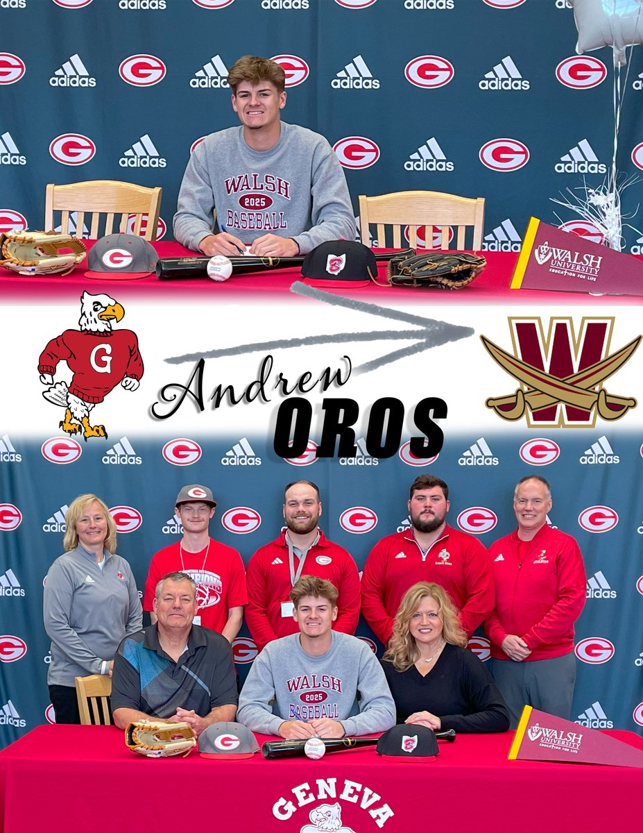 🚨Congrats to Andrew Oros on signing with Walsh University for Baseball &amp; Donald Shymske with Edinboro for Track! Thank you Mrs. Crossley for setting up signing day. GHS is beyond proud!  👏 #CollegeSigning #StudentAthletes #ProudMoment