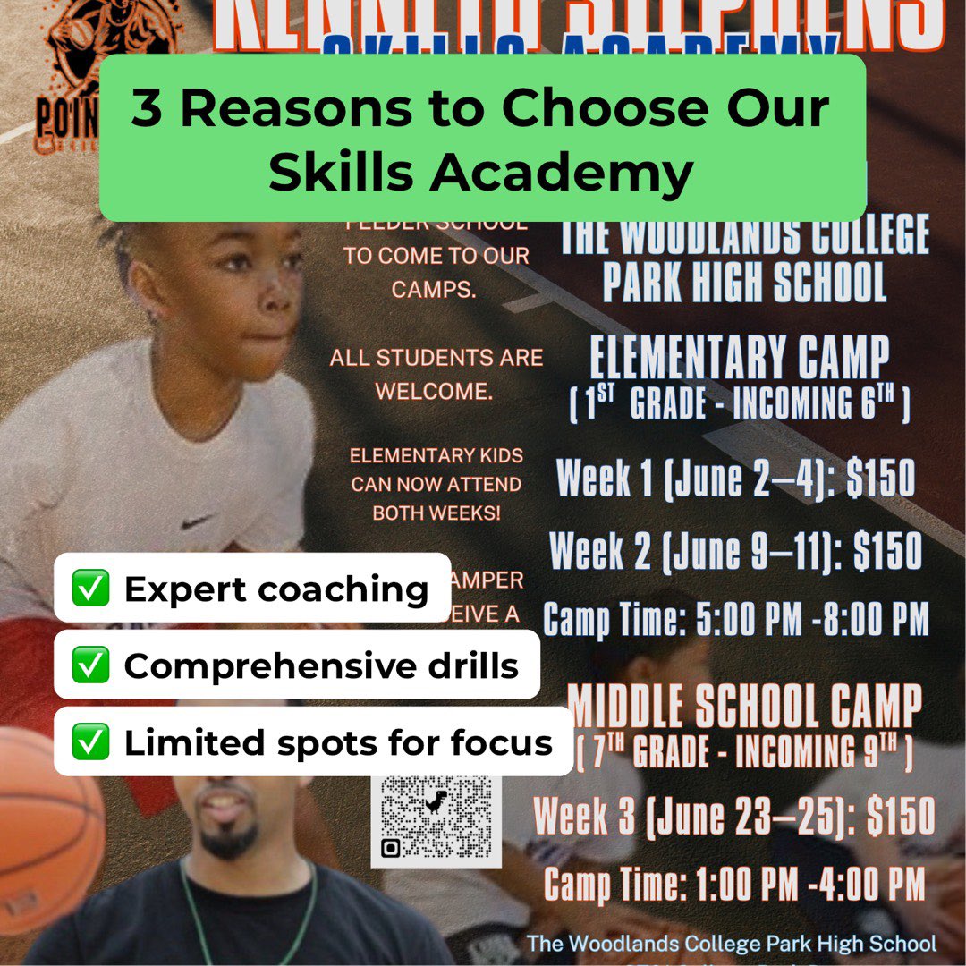 Don’t miss out — sign up now!
cognitoforms.com/ThePointGuardS…

#CPHoops #SummerCamp #TrainWithCoachStephens #YouthBasketball #TheWoodlandsTX