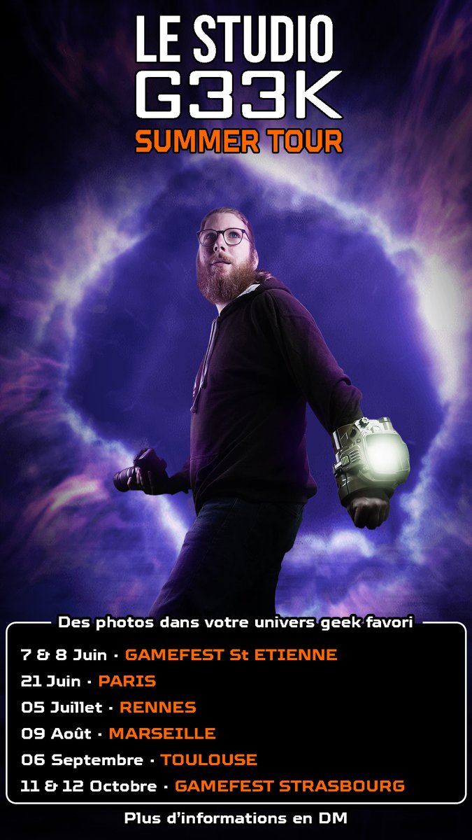 Je viens à vous pour vous faire voyager dans VOTRE monde geek favoris le temps d'une séance photo. Plus d'infos en DM.
