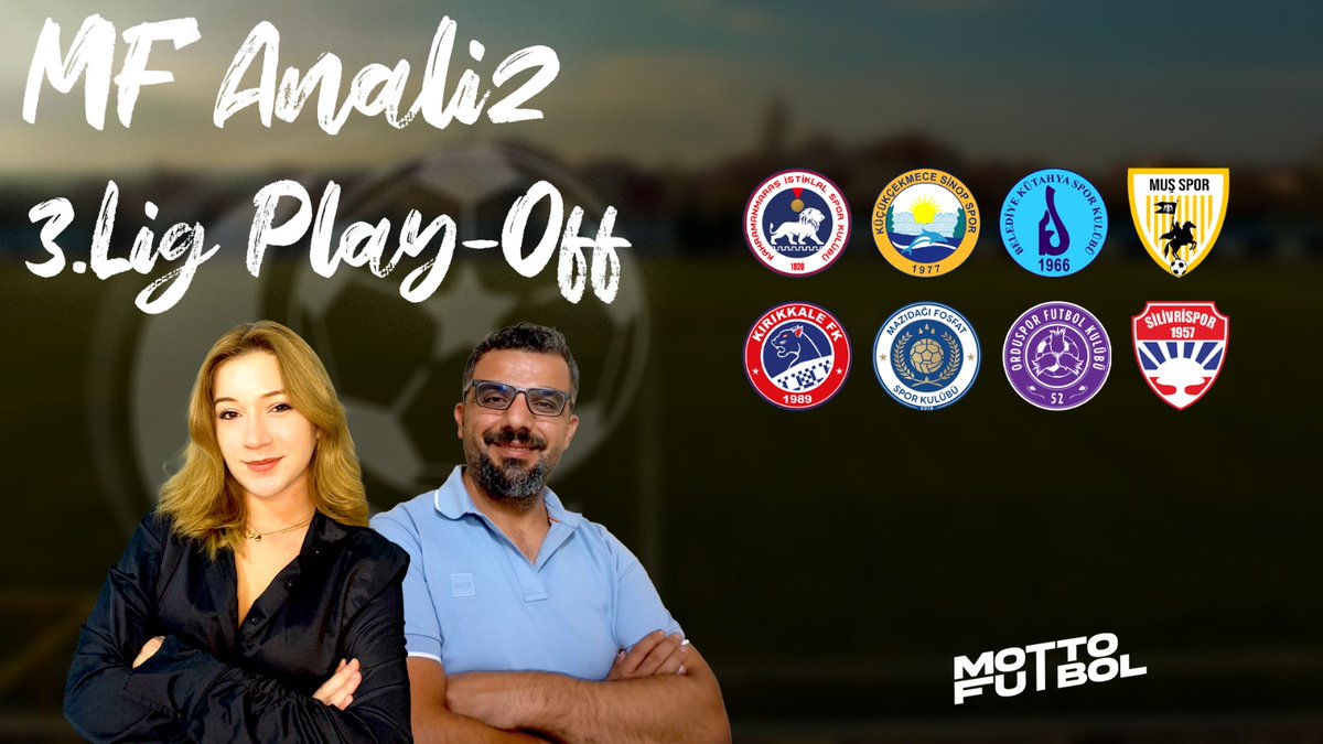 Motto Futbol (@mottofutbol) on Twitter photo 📺 CANLI - 3. Lig play-off maçlarını değerlendireceğimiz özel programımız, bu akşam saat 22.30'da Motto Futbol YouTube kanalımızda yayında...
🎙 <a href="/cereenilayda/">ceren</a>
🎙 <a href="/CetinBurum/">ÇETİN BURUM</a>
Silivrispor - Mazıdağı Fosfat
Kahramanmaraş İstiklalspor - Kırıkkale FK
Muşspor - Belediye Kütahyaspor 📺 CANLI - 3. Lig play-off maçlarını değerlendireceğimiz özel programımız, bu akşam saat 22.30'da Motto Futbol YouTube kanalımızda yayında...
🎙 <a href="/cereenilayda/">ceren</a>
🎙 <a href="/CetinBurum/">ÇETİN BURUM</a>
Silivrispor - Mazıdağı Fosfat
Kahramanmaraş İstiklalspor - Kırıkkale FK
Muşspor - Belediye Kütahyaspor
