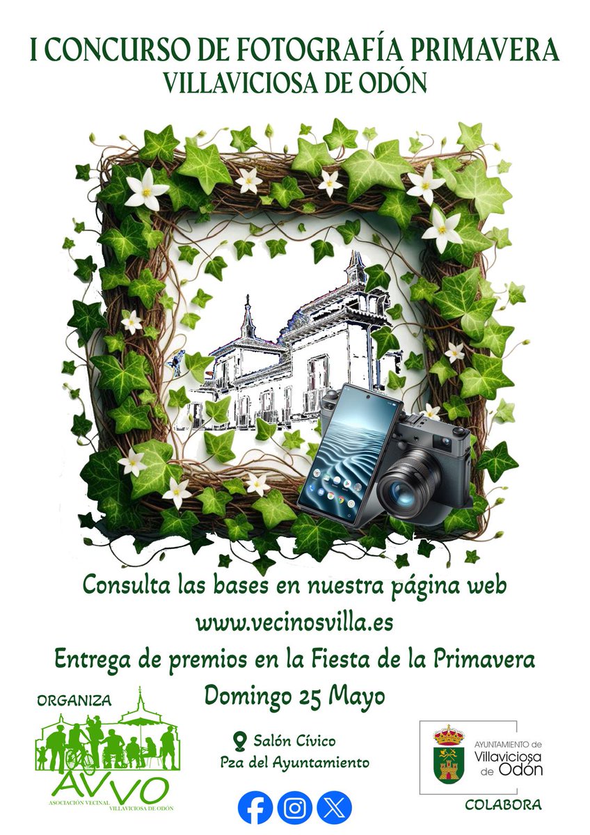 vecinosvodon's tweet photo. FIESTA DE PRIMAVERA 2025 Participa en nuestros concursos: - V Concurso de Tortilla de Patatas, en la modalidad particular o profesional. - Concurso de fotografía 📷 " Primavera #Villaviciosadeodón"  Bases 📷 https://t.co/iGeQhlZ790  donde también puedes seguirnos. Os esperamos https://t.co/TNgM8ijVrz