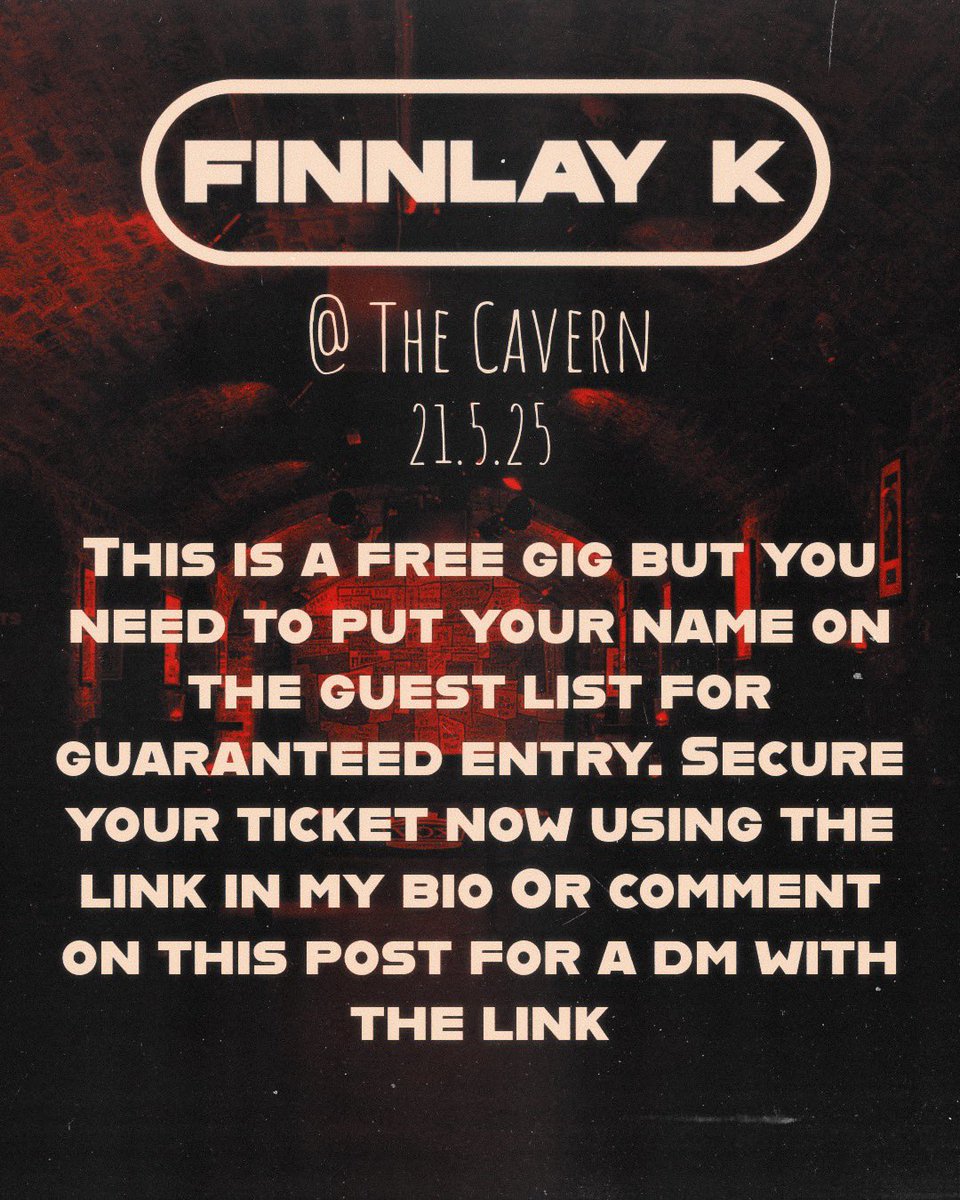 Finn (@finnlayk) on Twitter photo Buzzing to be playing the iconic <a href="/cavernliverpool/">The Cavern Club</a> with the band for <a href="/bbcintroducing/">BBC Music Introducing</a> on May 21st to launch Radio 1 Big Weekend.
This is a free gig but you need to RSVP to secure tickets. There’s only 80 tickets available so be quick!
Get yours here 👉 forms.gle/eb8T29LfzJAPAQ… Buzzing to be playing the iconic <a href="/cavernliverpool/">The Cavern Club</a> with the band for <a href="/bbcintroducing/">BBC Music Introducing</a> on May 21st to launch Radio 1 Big Weekend.
This is a free gig but you need to RSVP to secure tickets. There’s only 80 tickets available so be quick!
Get yours here 👉 forms.gle/eb8T29LfzJAPAQ…