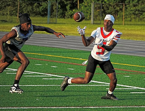 Liked what I saw from Kempsville 2027 WR Camir Croom. Fast and caught everything thrown to him.