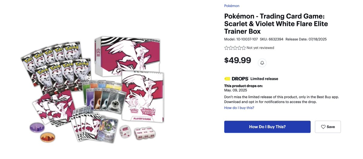 Live in 15 Mins on the Best Buy App: White Flare Elite Trainer Box Preorder

bestbuy.com/site/pokemon-t…