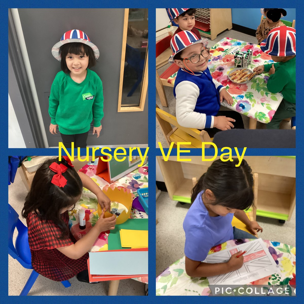 Nursery update - more #VEDay celebrations to share, this time from our team nursery, they enjoyed making flags and waving them during the celebration #ProudtobeOADV