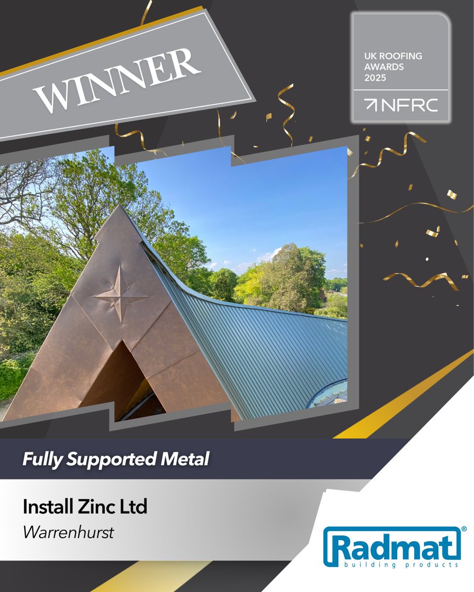 UK Roofing Awards (@ukroofingawards) on Twitter photo ๐ Congratulations to Install Zinc Ltd with their project Warrenhurstโ๐ช๐๐ก๐ก๐๐ฅ๐ฆ of the Fully Supported Metal category, sponsored by <a href="/RadmatOfficial/">Radmat Official</a>
#RA2025 ๐ Congratulations to Install Zinc Ltd with their project Warrenhurstโ๐ช๐๐ก๐ก๐๐ฅ๐ฆ of the Fully Supported Metal category, sponsored by <a href="/RadmatOfficial/">Radmat Official</a>
#RA2025