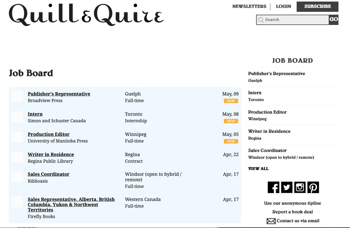 quillandquire (@quillandquire) on Twitter photo New on the Q&Q Job Board: Publisher's Representative
<a href="/broadviewpress/">Broadview Press</a> For more details: bit.ly/48CrXpc New on the Q&Q Job Board: Publisher's Representative
<a href="/broadviewpress/">Broadview Press</a> For more details: bit.ly/48CrXpc