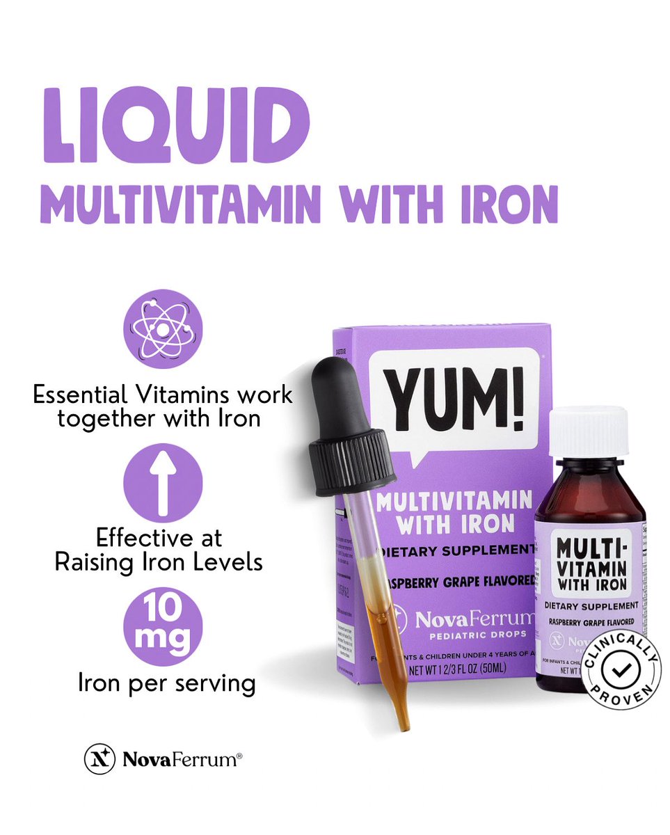 💪Our liquid multivitamin is clinically proven to boost Iron levels effectively, thanks to our powerful blend of iron and essential vitamins that work together to help rebuild and maintain healthy iron stores. 

#ironsupplements #infant #newmom #preemie